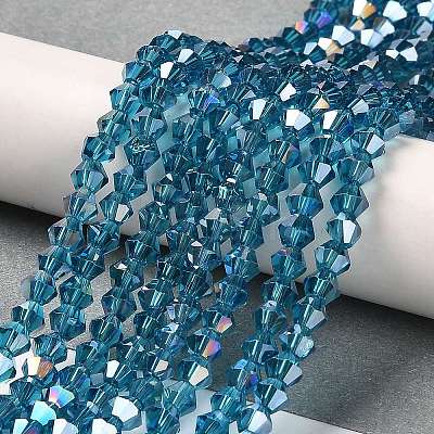 Transparent Electroplate Glass Beads Strands EGLA-A039-T2mm-B01-1