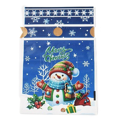 Christmas Snowman Plastic Packing Pouches Drawstring Bags ABAG-Q053-03A-1