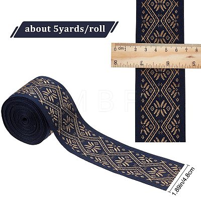 Gorgecraft Ethnic style Embroidery Polyester Ribbons OCOR-GF0002-24B-1