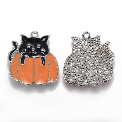 Autumn Theme Alloy Enamel Pendants ENAM-J649-06P-01-1