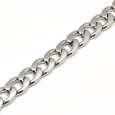 304 Stainless Steel Curb Chain/Twisted Chain Necklaces STAS-A028-N127P-1