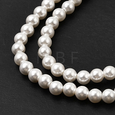 Electroplated Shell Pearl Beads Strands X-BSHE-K017-4mm-1