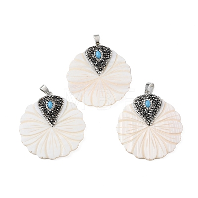 Natural White Shell Pendants BSHE-C004-05-1