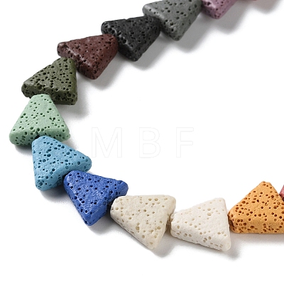 Triangle Dyed Natural Lava Rock Beads Strands G-O126-04A-01-1