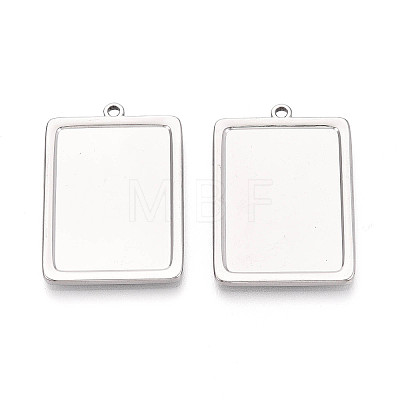 304 Stainless Steel Pendant Cabochon Settings STAS-N108-77P-1