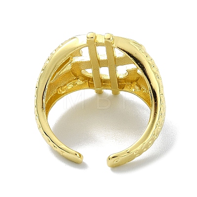 Brass Open Cuff Rings RJEW-B051-28G-1