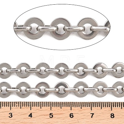 201 Stainless Steel Flat Round Link Chains Chains CHS-F024-08P-1