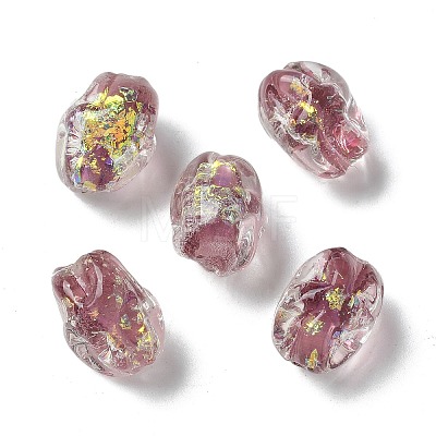 Handmade Foil Lampwork Beads Strands FOIL-Z001-06B-1