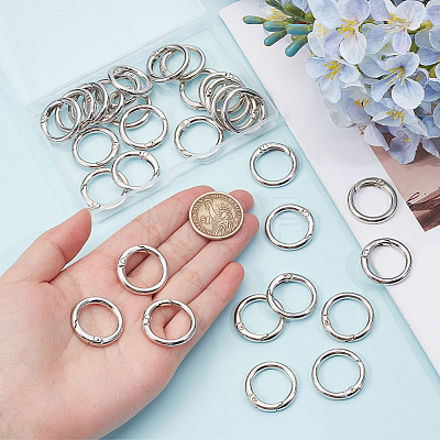 32Pcs Alloy Spring Gate Rings FIND-CN0002-50-1