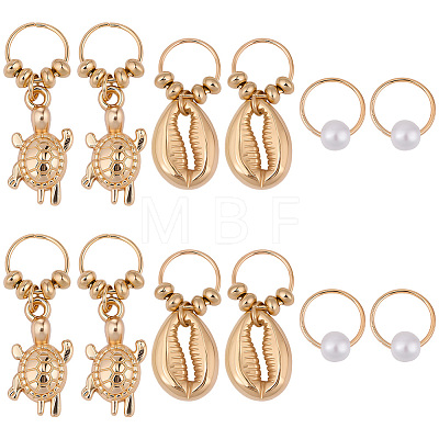 2 Bags Sea Animals Alloy Hair Braid Pendant OHAR-BM0001-05-1