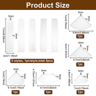 1 Set Transparent Acrylic Bookmark Templates TACR-BC0001-16-1