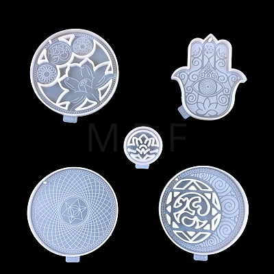 DIY Hamsa Hand/Lotus/Yoga Sign Pendant Decoration Food Grade Silicone Molds SIMO-PW0016-04-1