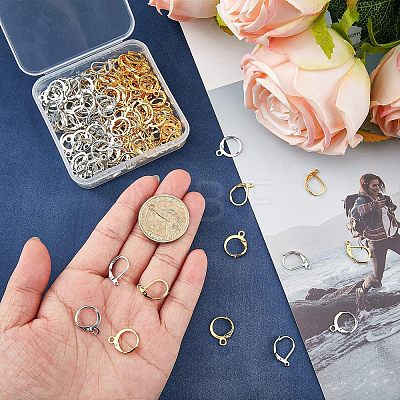 200Pcs 4 Style Iron Leverback Earring Findings EJEW-FH0001-07-1