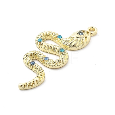 Snake Shape Alloy Rhinestone Pendants PALLOY-Q030-01A-1
