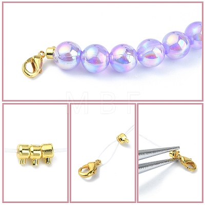 8Pcs 2 Colors Brass Crimp Beads KK-YW0001-18-1
