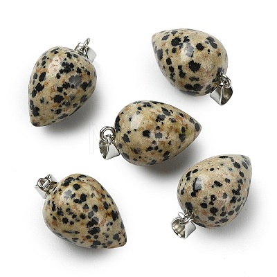 Natural Dalmatian Jasper Pendants GG-K002-13O-1