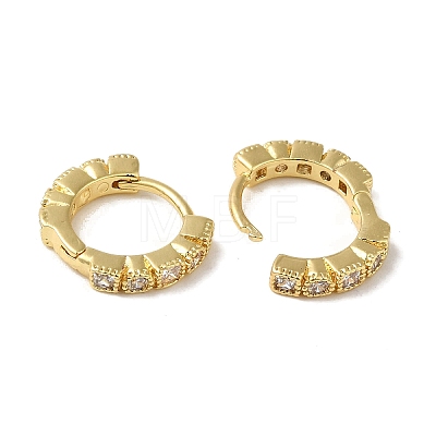 Rack Plating Brass Micro Pave Clear Cubic Zirconia Huggie Hoop Earrings for Women EJEW-C097-13G-09-1