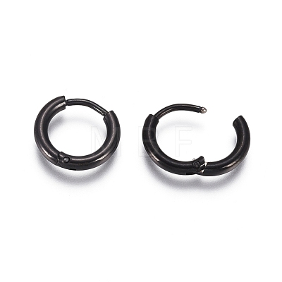 304 Stainless Steel Huggie Hoop Earrings EJEW-G272-02-8mm-B-1