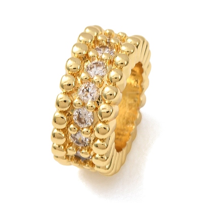 Brass Pave Cubic Zirconia Beads CU-CBA0A9C-13G-B-1