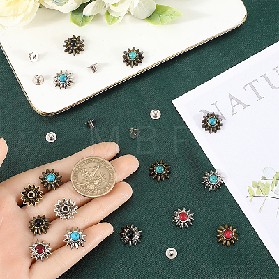 CRASPIRE 24 Sets 8 Style Zinc Alloy Buttons FIND-CP0001-86-1