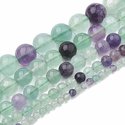 Natural Fluorite Beads Strands G-S333-12mm-006-1