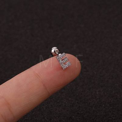 316L Surgical Stainless Steel Micro Pave Clear Cubic Zirconia Cartilage Earrings WG3A850-09-1