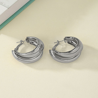 Alloy Two-layer Hoop Earrings FS-WG81E20-02-1