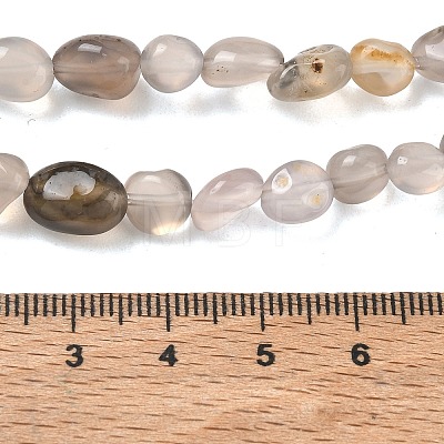 Natural Grey Agate Beads Strands G-C286-A22-1