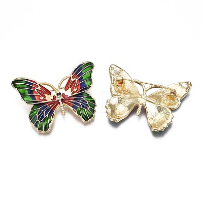Butterfly Enamel Pin with Rhinestone JEWB-N007-094-1