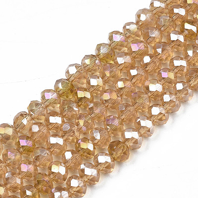 Electroplate Glass Beads Strands EGLA-A034-T8mm-B23-1