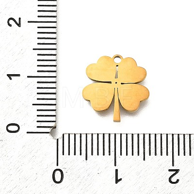 304 Stainless Steel Four Leaf Clover Charms STAS-Q348-14G-02B-1