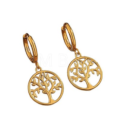 304 Stainless Steel Hoop Dangle Earrings for Women WG02B39-01-1