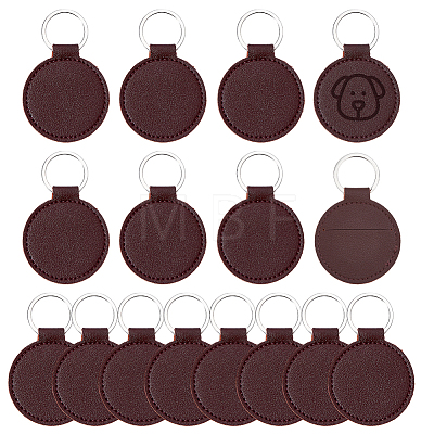16Pcs PU Imitation Leather Keychains KEYC-DC0001-46-1