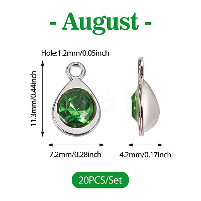 20Pcs Faceted Glass Charms RGLA-TADJ0001-01F-1