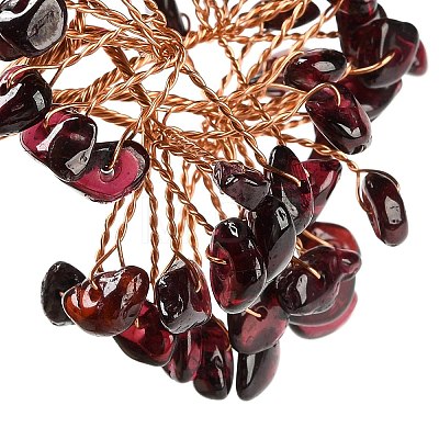 Natural Garnet Chips Money Tree Decorations DJEW-C016-01L-1