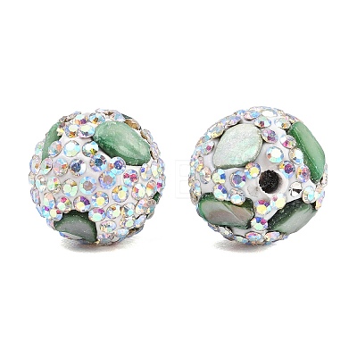 Handmade Polymer Clay Rhinestone Beads CLAY-H009-03E-1
