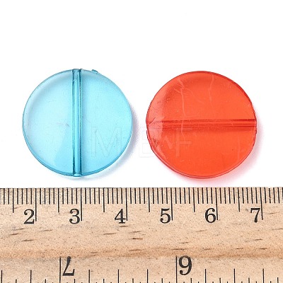 Flat Round Transparent Acrylic Beads X-MACR-R546-26-1