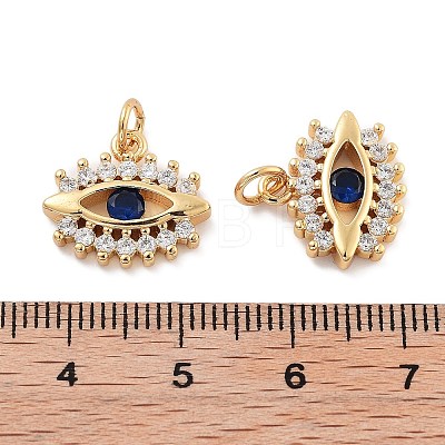 Evil Eye Rack Plating Brass Micro Pave Cubic Zirconia Pendants KK-Z071-69G-03-1