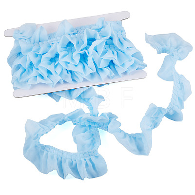 4 Yards Polyester Wrinkle Lace Ribbon OCOR-TA0004-18C-1