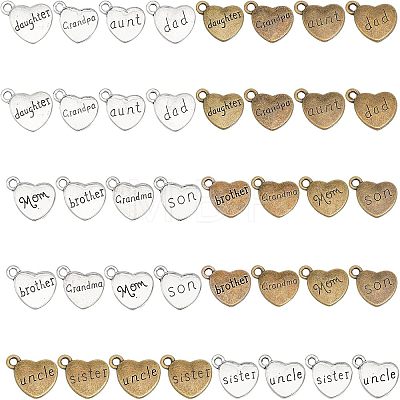 40Pcs 20 Style Family Theme Tibetan Style Alloy Pendants FIND-CA0006-85-1