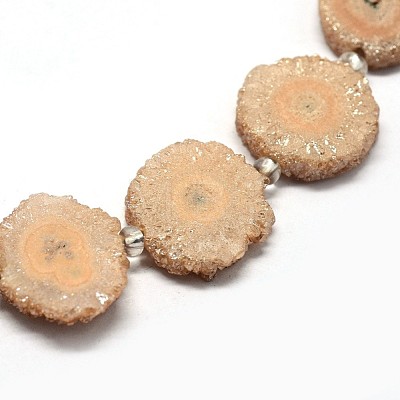 Natural Druzy Quartz Crystal Beads Strands G-F582-A13-1