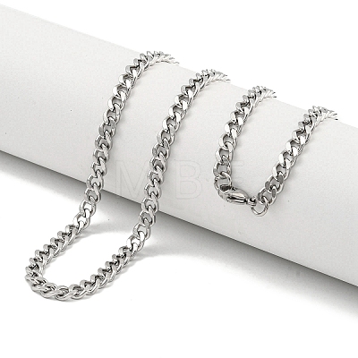 Non-Tarnish 201 Stainless Steel Cuban Link Chain Necklaces for Women and Men NJEW-F322-12P-02-1