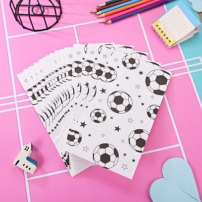 15Pcs Football Pattern Paper Bakery Bags ABAG-TA0002-32B-1