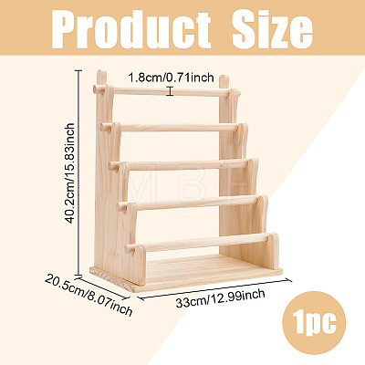 5-Tier Wood Jewelry Display Risers for Bracelets Necklaces Watches ODIS-WH0038-339B-1