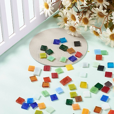 Mosaic Tiles Glass Cabochons X-DIY-P045-01-1