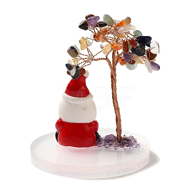 Christmas Natural Gemstone Chips Tree Decorations DJEW-K028-03D-1