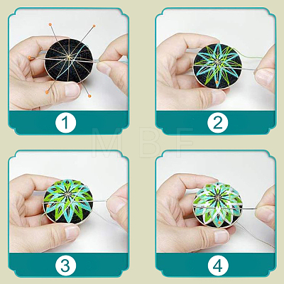 DIY Embroidery Temari Ball Keychain Kits DIY-I064-A04-1