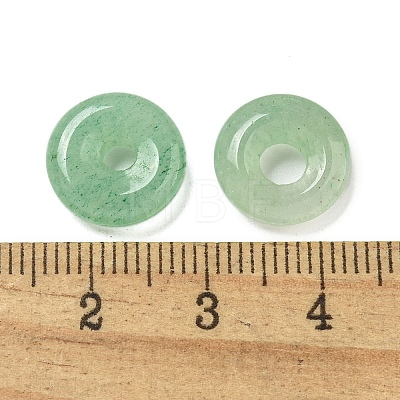 Natural Green Aventurine Donut/Pi Disc Charms G-G142-01P-1