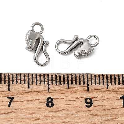 304 Stainless Steel Hook Clasps STAS-Z179-06P-1