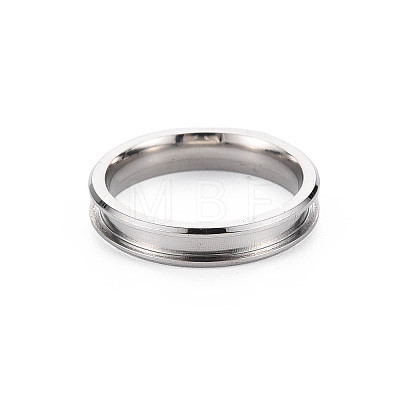 304 Stainless Steel Grooved Finger Ring Settings STAS-WH0039-01A-P-1
